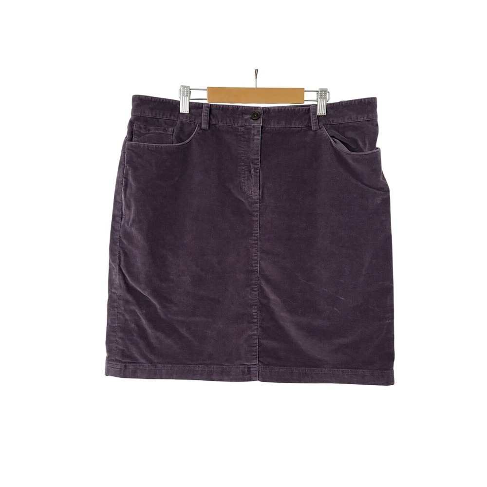 Brooks Brothers 346 Mini Skirt 14 Purple Corduroy Stretch Preppy Academia Fall